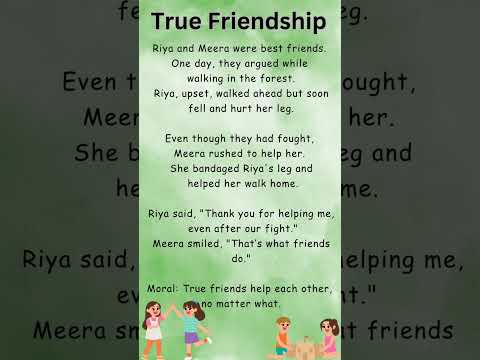 Short moral story | true friendship | bedtime story | kids story #shorts
