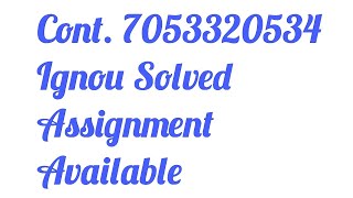 BEVAE 181 Ignou Solved Assignment 2020-21