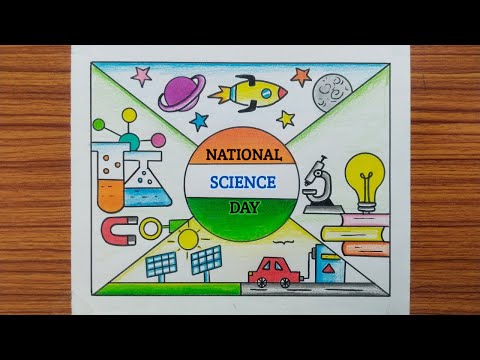 National Science Day Drawing / Building Public Trust in Science Poster Drawing / Science Day Poster