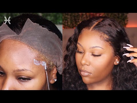 HOW TO INSTALL A LACE FRONTAL WIG WITHOUT BALD CAP  ft. Klaiyi Hair