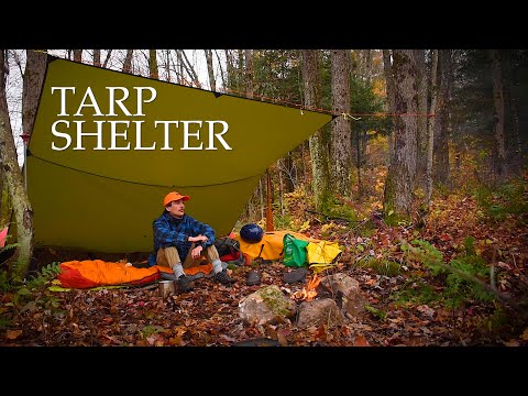 Solo Overnight Tarp Shelter Camp on a Backcountry River