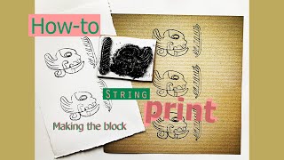 How To String Print - making the stamp #easyprinting #learnwithfreckles #Mayanart #frecklesartvideos