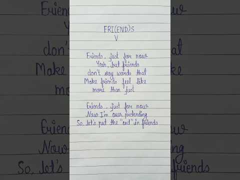 V FRI(END)S song lyrics 🎵 #v #kimtaehyung #friends #songlyrics #shorts #youtubeshorts