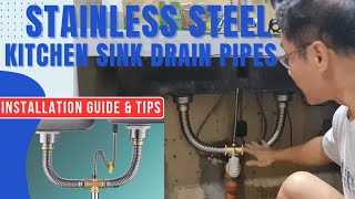 Installation Guide for Stainless Steel Kitchen Sink Drain Pipes | TUTORIAL | Tagalog