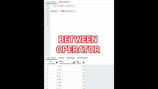 How to use sql between operator #sql #beginner #postgresql #sqlserver #sqlservertutorial #sqlquery