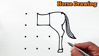 How to Draw a Horse Using Just 16 Dots | Easy & Creative Dot Art Tutorial