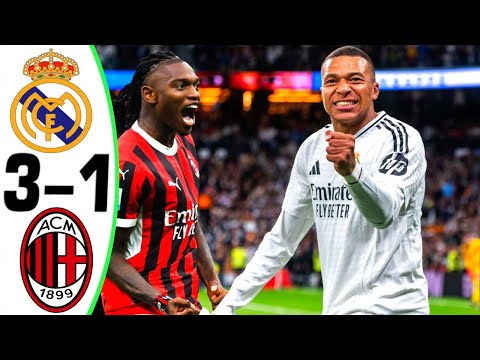 Real Madrid vs Milan 3-1 - All Goals and Highlights - 2024 💥 MBAPPE