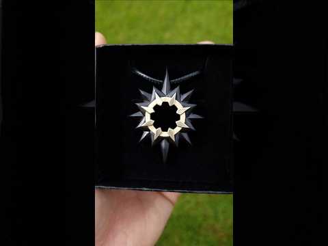 Dark Matter. Black Obsidian in African Blackwood with a brass border inlay #jewellery #handmade