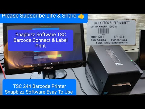 how to use barcode print in Snapbizz Software 8750633833 #tsc #billingsystem#barcodelabels