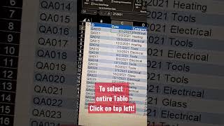 select with one click entire table #excel