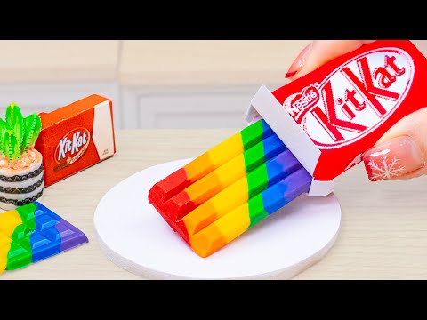 🍫🌈 Sweet Miniature Rainbow KITKAT Chocolate Cake🌈Easy Tiny Colorful Chocolate Cake Recipe