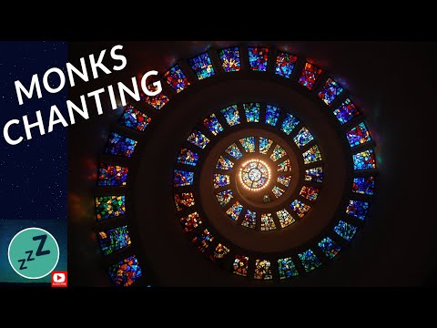 RELAXING MEDITATION MUSIC for STRESS RELIEF - Cantus Firmus Monks & Spiral Stained Glass Image