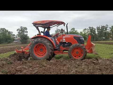 Tractor plowing