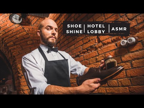SUPER Relaxing ASMR Shoe Shinning in Hotel Lobby