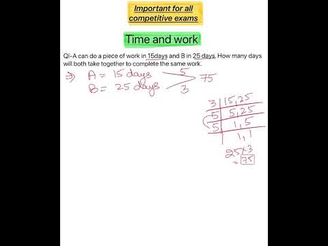 Time and work concept. #ssc #ssccgl #sscchsl #govtjobs #competitiveexams #maths #timeandwork 