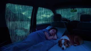 Heavy Rain (3 hrs) Thunder in Car ⛈️ ASMR Rain Sounds for Deep Sleep