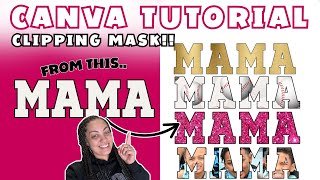 CANVA TUTORIAL: How To Create Gold, Glitter etc Text Effects in Canva Using Clipping Mask Tool!