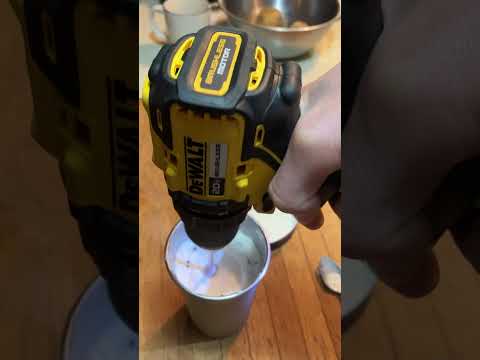 Mixing milkshake with DeWalt drill #dewalttough #DeMilkshake