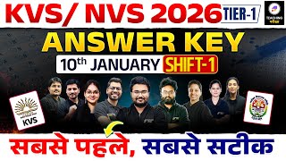 KVS NVS Tier 1 Answer Key 2026 | 10 Jan 2026 KVS Paper Analysis | KVS Tier 1 Paper Analysis #kvs