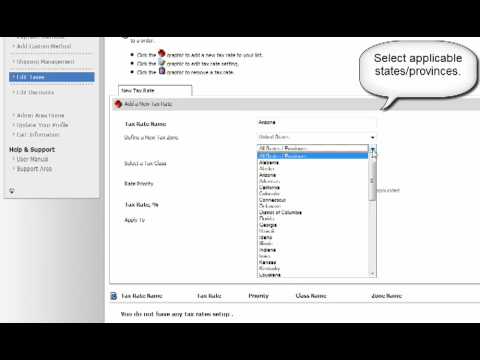 Setting up taxes in Pinnacle Cart