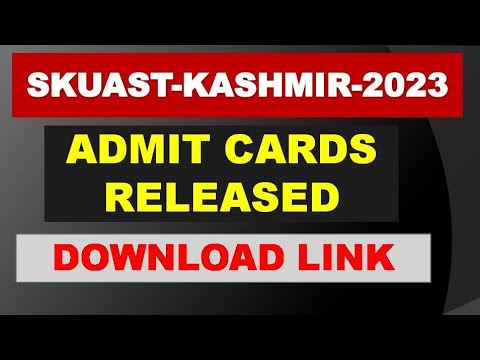 skuast kashmir admit cards Released |skuast kashmir admit card download