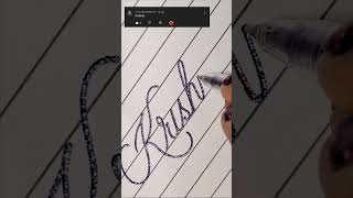 Say my name -- Krishna!  Practice lettering and cursive with me!  Practica conmigo.