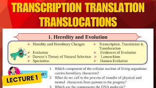 10th Science 2 | Chapter 1 | Heredity and Evolutions | Lecture 1 | Maharashtra board |