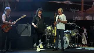 Ritchie Blackmore being presented to the crowd by Deep Purple's Ian Gillan August 2026.