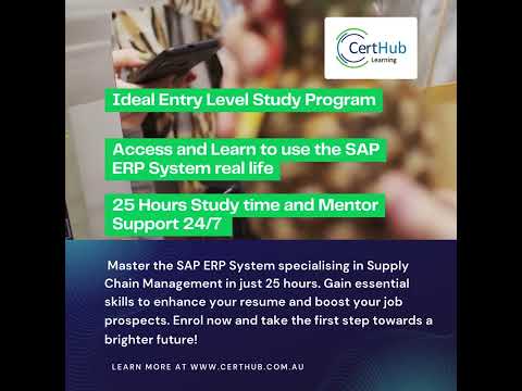SAP Certificate in ERP Supply Chain Management - from CertHub - Entry Level Course