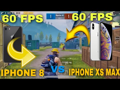 IPHONE 8 VS IPHONE XS MAX ( pubg mobile ) 60 fps vs 60 fps ( M416 AR )