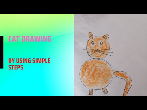 Easy Draw/Cat Drawing for kids by using simple  Upper Kindergarten kids/UKG(Senior KG)