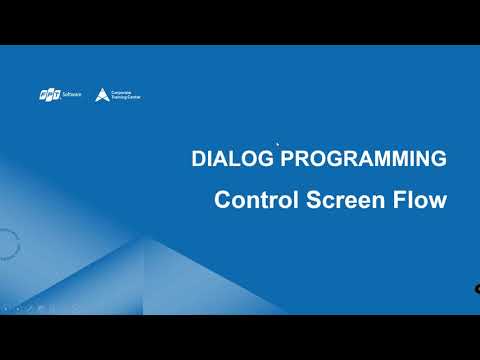ABAP Course 10 - Dialog Prog Part 8 - Screen Flow