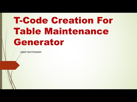 Ep-9: T-Code Creation For Table Maintenance Generator - #Ep-9