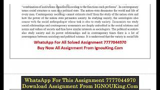BSOC-101 (English Medium) IGNOU Solved Assignment 2023-24 (Exam Session : June 2024, December 2024)