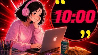 10 Minute Study LoFi Timer 📚 | Deep Focus Music | Pomodoro Study Session | Relaxing LoFi Beats