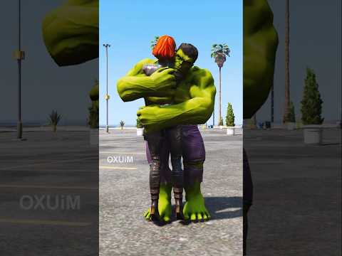 HULK SAVES GIRLFRIEND FROM DANGER ZOMBIES! #hulk #gta5 #shorts