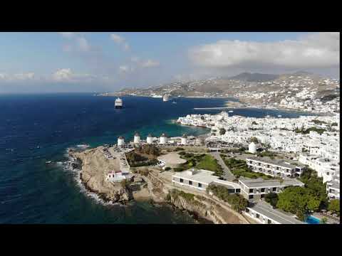 4K Drone Footage of Mykonos Town in Greece