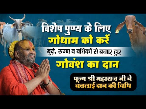 विशेष पुण्य के लिए सिर्फ गोधाम को करें बूढ़े, रुग्ण व बधिको से बचाये गये गोवंश का गोदान
