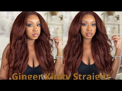 AMAZING Natural Hair Wig‼️Auburn Reddish Brown Kinky Straight 4C Wig ft Unice Hair
