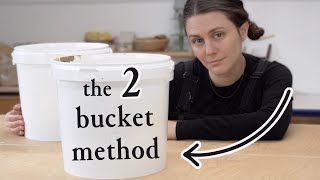 The simplest way to filter your dirty clay water! // pottery studio at home tips