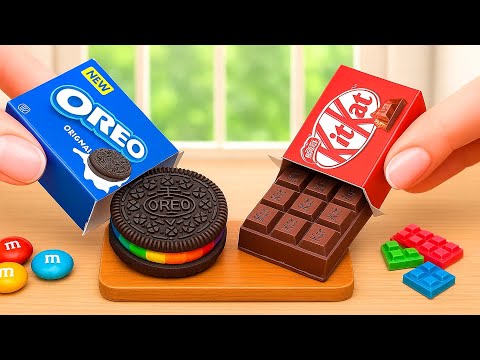 Rainbow Oreo vs KitKat Candy Battle 🍪🌈|Sweetest DIY Rainbow Cookie & Chocolate Treats