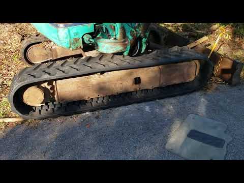 How to change a rubber or steel track on a Komatsu PC45R-8 PC45 excavator track hoe. VIDEO 3 OF 3