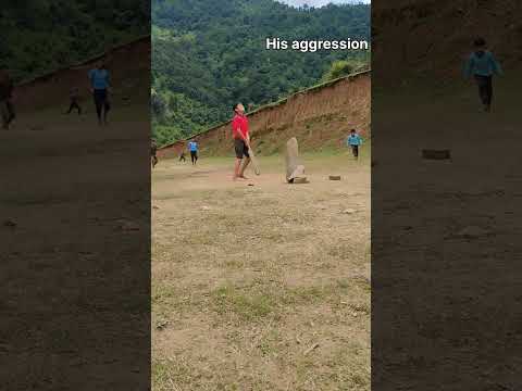 His aggression #shorts #cricket #viral #pahadi