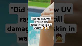 "Did you know UV rays can still damage your skin in water?" #uvdamage #photodamage #uvb #sunsafe