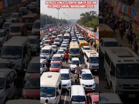 World's longest traffic jam of 300 km occurred during Mahakumbh 2025 #mahakumbh2025 #Mahadev 🚩🙏🕉️🕉️🚩