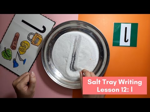 Salt Tray Writing | Lesson 12: Phonic l |  Montessori Homeschool Curriculum by Junior Scholars