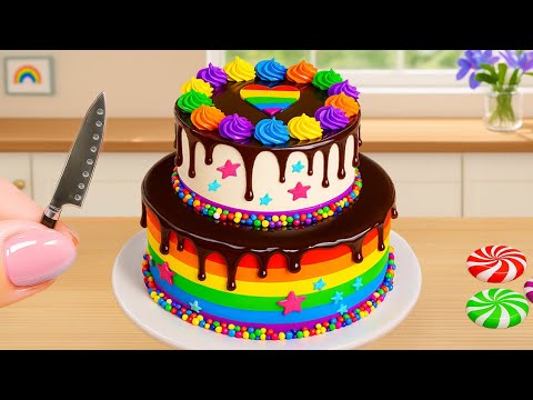 Twinkle Rainbow Chocolate Buttercream Cake ✨ DIY How To Make Tasty Tiny Cakes 🍰 Cake In Wonderland