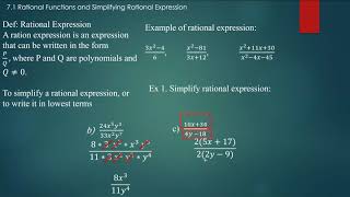 math 097   7.1 and 7.2 Rational Expression and Multiply Rational Expression