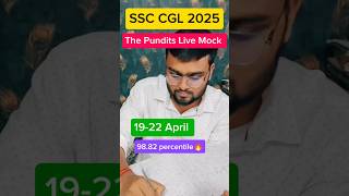 The Pundits CGL Live Mock Test 19-22 April || #ssc #ssccgl #ssc2025 #cgl #mocktest #study #shorts