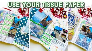 How To Use Tissue Paper In Your Journals | Try These Ideas | Junk Journal With Me | Travel Journal